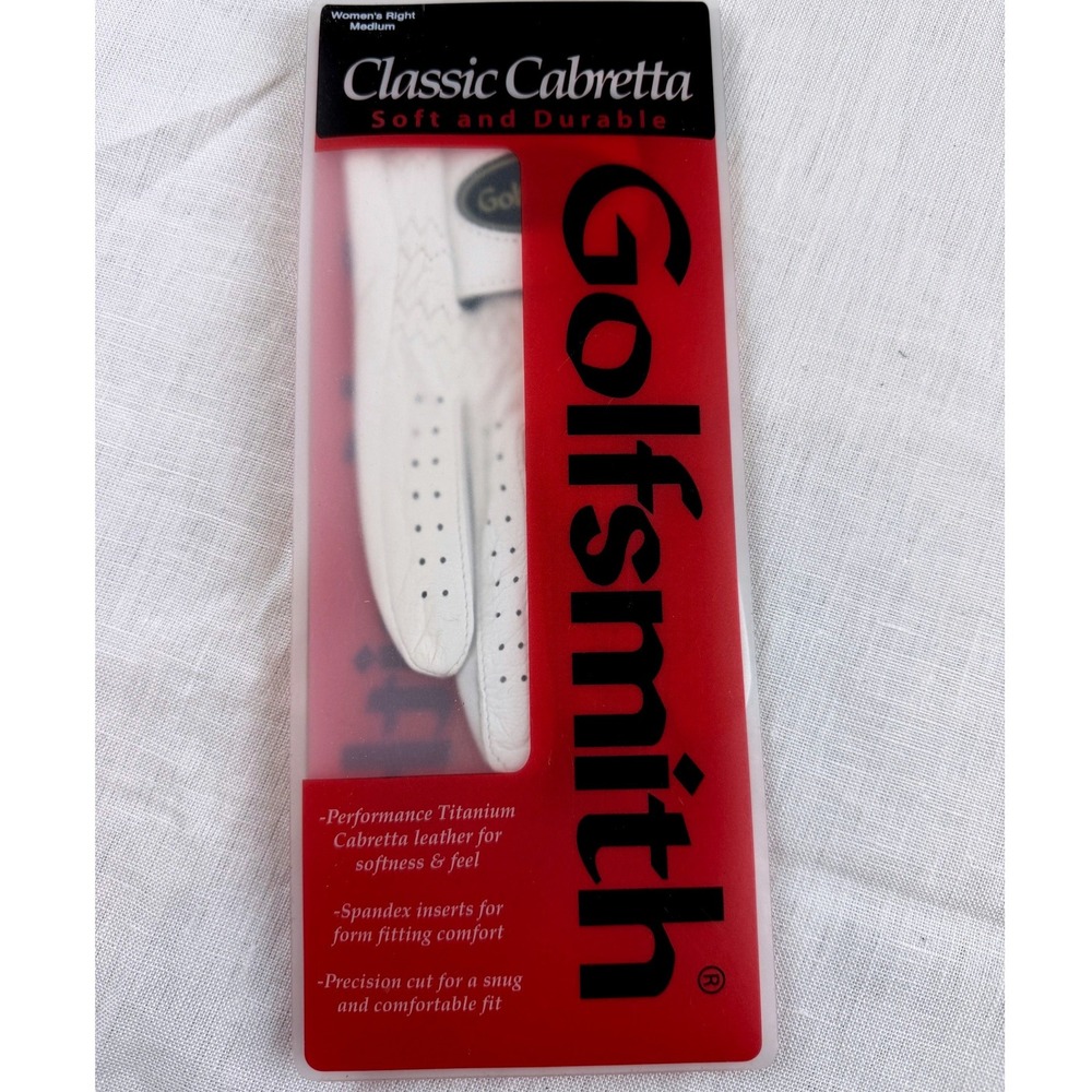NEW Golfsmith Classic Cabretta Leather Golf Glove Womens Right Medium White NWT